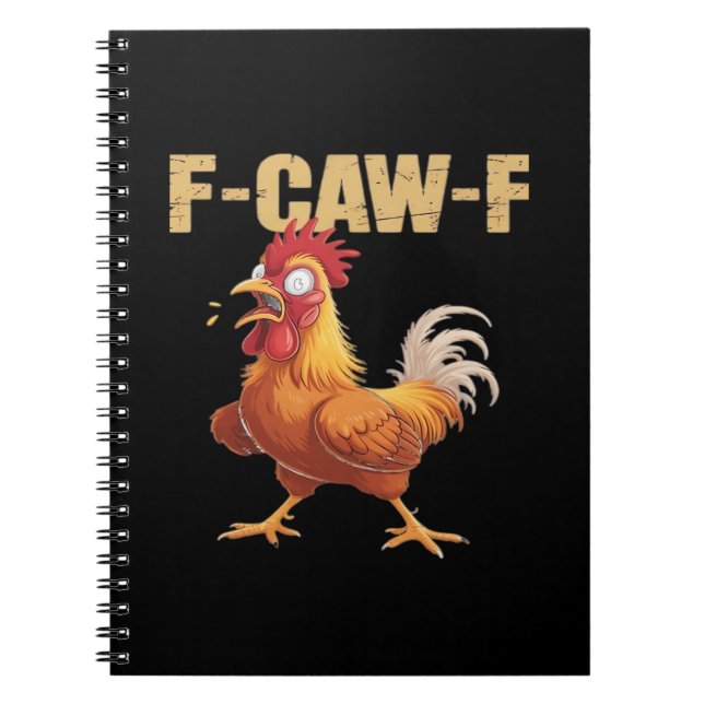 Funny F-Caw-F Crow Humor Gothic Notebook (Front)
