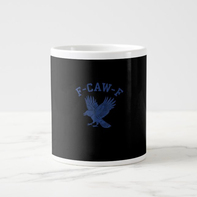 Funny F-Caw-F Crow Large Coffee Mug (Front)