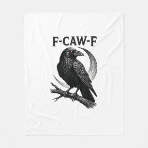 Funny F-Caw-F Crow Retro Graphic Fleece Blanket