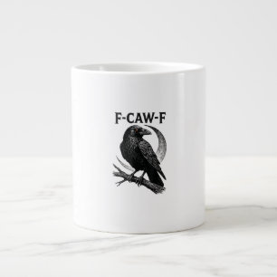 Funny F-Caw-F Crow Retro Graphic Large Coffee Mug