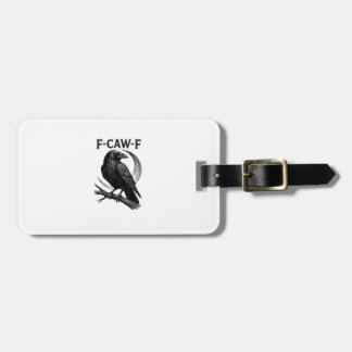 Funny F-Caw-F Crow Retro Graphic Luggage Tag