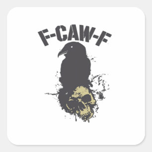 Funny F-Caw-F Crow Vintage Humor Essential Creativ Square Sticker