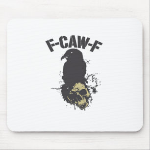 Funny F-Caw-F Crow Vintage Humour Essential Creati Mouse Pad