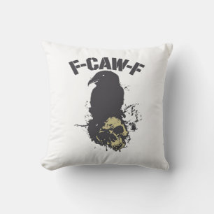 Funny F-Caw-F Crow Vintage Humour Essential Creati Throw Pillow