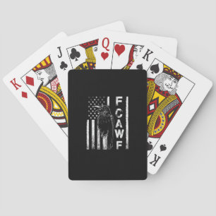 Funny F Caw F Crow With USA Flag Playing Cards
