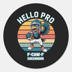 Funny F Caw F Football Crow Premium  Classic Round Sticker