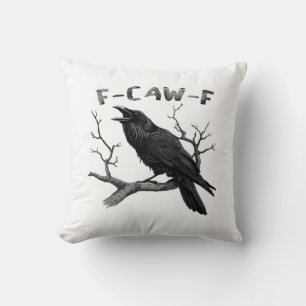 Funny F-Caw-F Gothic Crow Humor Essential Throw Pillow