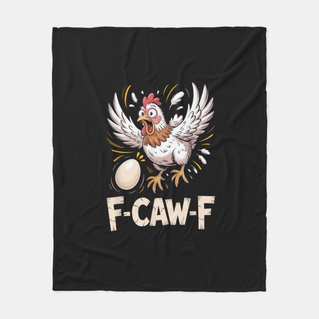 Funny F-Caw-F Hen Creative Casual Fleece Blanket (Front)