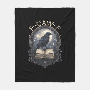 Funny F-Caw-F Raven Bird Saying Graphic Retro Clas Fleece Blanket