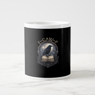 Funny F-Caw-F Raven Bird Saying Graphic Retro Clas Large Coffee Mug