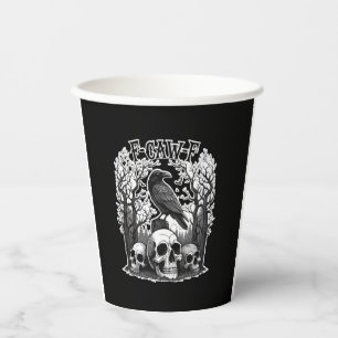 Funny F Caw F Raven Halloween Paper Cups