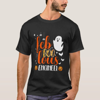 Funny Fabulous Engineer Cute Ghost Halloween Costu T-Shirt