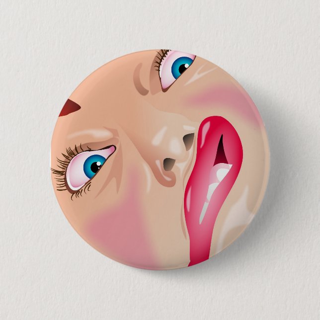 Funny Face 2 Inch Round Button (Front)