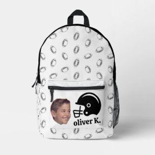 Funny face  Back to School Photo Footbal Backpack 
