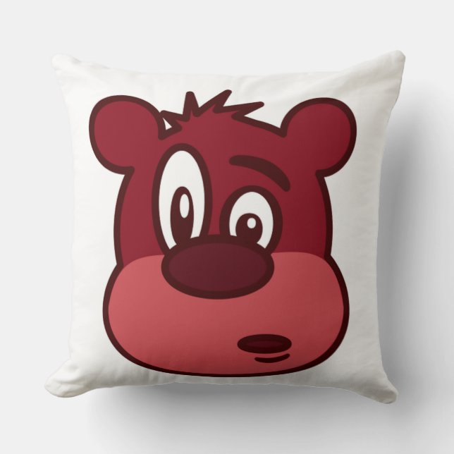 FUNNY FACE BEAR THROW PILLOW (Front)