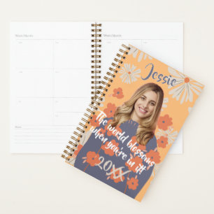 Funny Face Beautiful Flower Girl Photo Name Planner