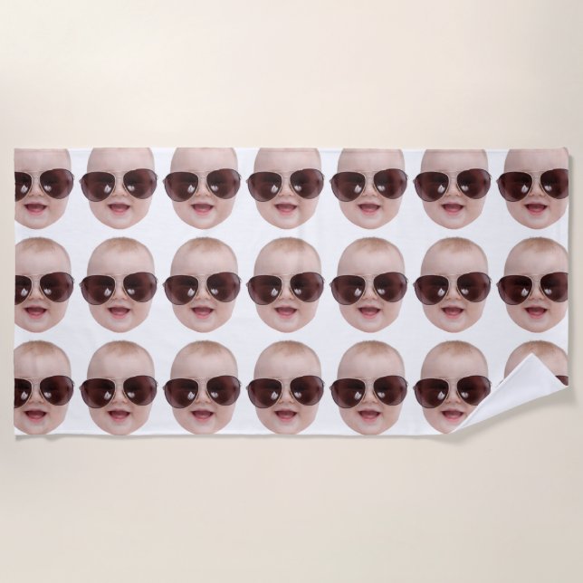 Funny Face Best Friend Photo Birthday Gift Vacatio Beach Towel (Front)