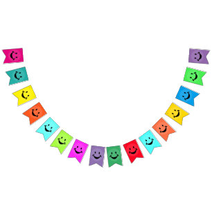 Funny face black+ your backg. & ideas bunting flags