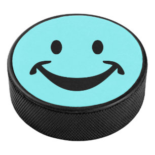 Funny face black+ your backg. & ideas hockey puck