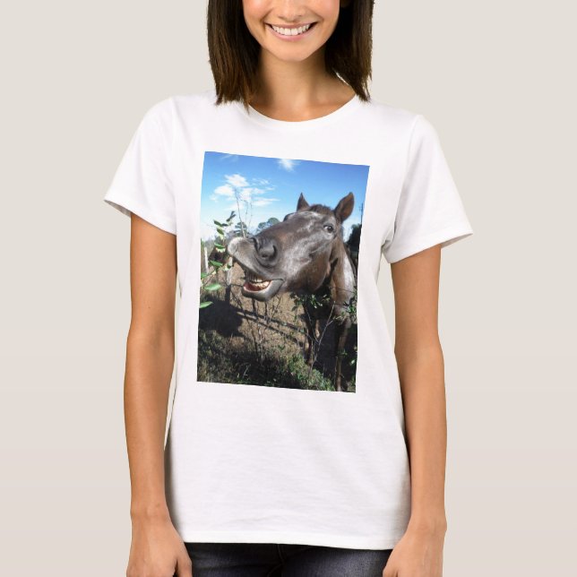 Funny Face brown horse T-Shirt (Front)