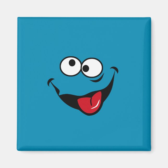 Funny face cartoon blue background magnet (Front)
