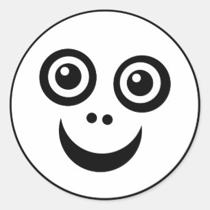 Funny Face (colour me) Classic Round Sticker