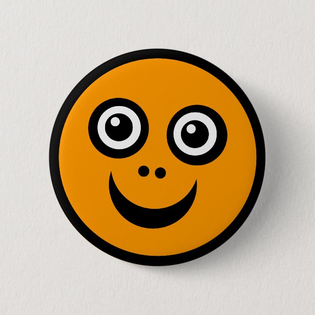 Funny Face (colour me) - Orange 2 Inch Round Button (Front)