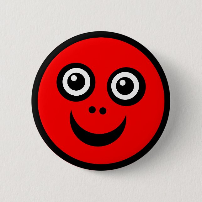Funny Face (colour me) - Red 2 Inch Round Button (Front)