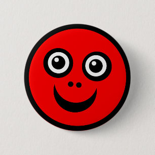 Funny Face (colour me) - Red 2 Inch Round Button