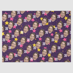 Funny Face Customiized Photo Pink Party Tissue Paper