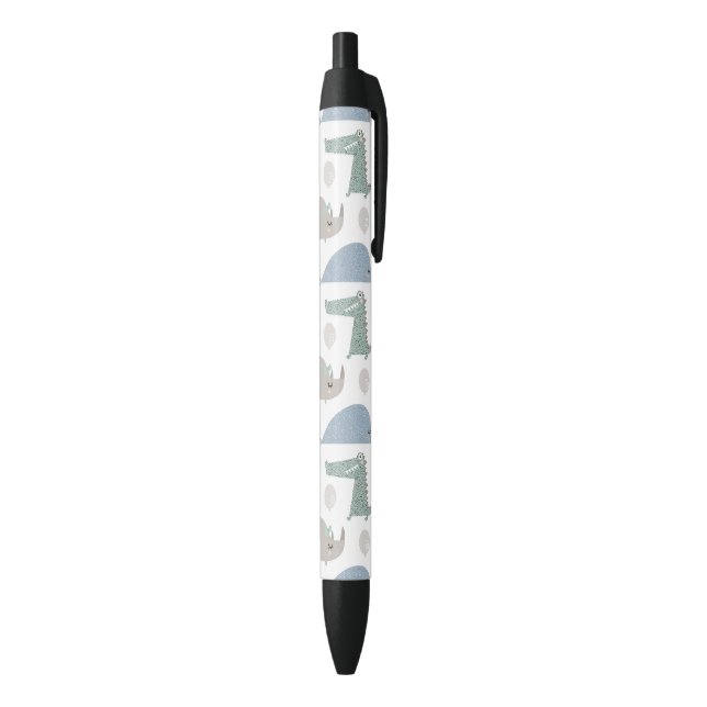 Funny Face Cute Doodle Animal Pattern Black Ink Pen (Bottom (Vertical))