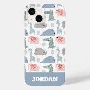 Funny Face Cute Doodle Animal Pattern Case-Mate iPhone 14 Case