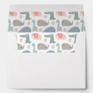 Funny Face Cute Doodle Animal Pattern Envelope