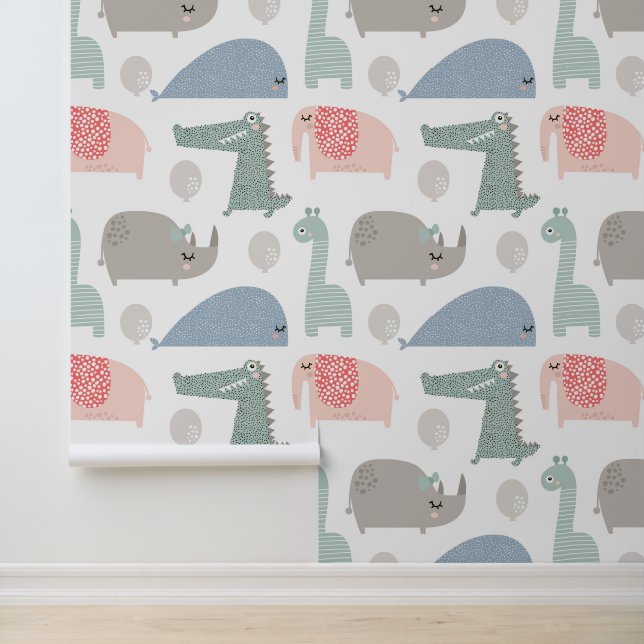 Funny Face Cute Doodle Animal Pattern Wallpaper (Application)