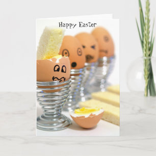 Funny Face Eggs Happy Easter Card