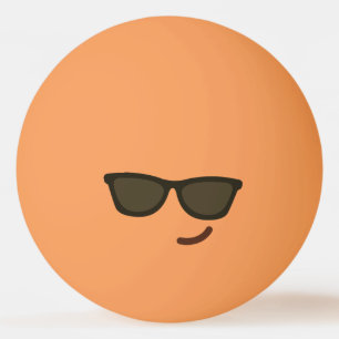 Funny Face. Emoji. Emoticon. Mr Cool! Ping Pong Ball