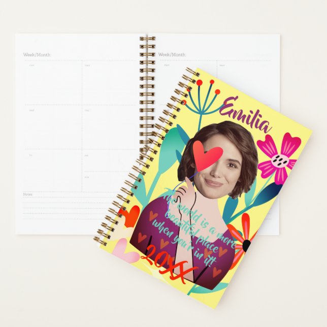 Funny Face | Flowers and Hearts Beautiful Girl Planner (Display)