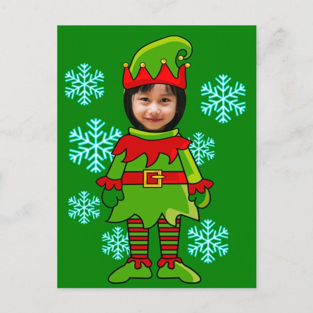 Funny face in hole elf postcard (Front)