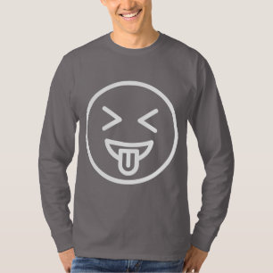 Funny face men grey long sleeve T-Shirt