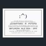 Funny Face Minimal Computer Science Grad Invite<br><div class="desc">A clean and minimalist computer programming professional party or event invitation which can be adjustable to either a retirement or graduation card. You can be creative and add a photo to the reverse side with a black-and-white filter using the customization function. Enjoy creating and making it your own.</div>