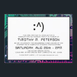 Funny Face Minimal Computer Science Grad Invite<br><div class="desc">A clean and minimalist computer programming professional party or event invitation which can be adjustable to either a retirement or graduation card.  You can be creative and add a photo to the reverse side with a black-and-white filter using the customization function.  Enjoy creating and making it your own.</div>