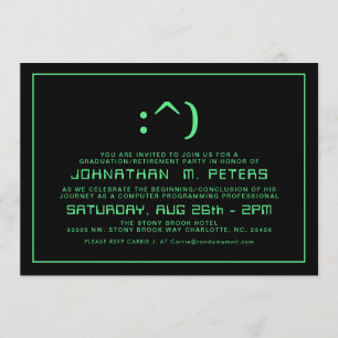 Funny Face Minimal Programmer Graduation Invite