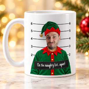 Funny Face Mugshot Mug, Elf Mugshot Gag Coffee Mug