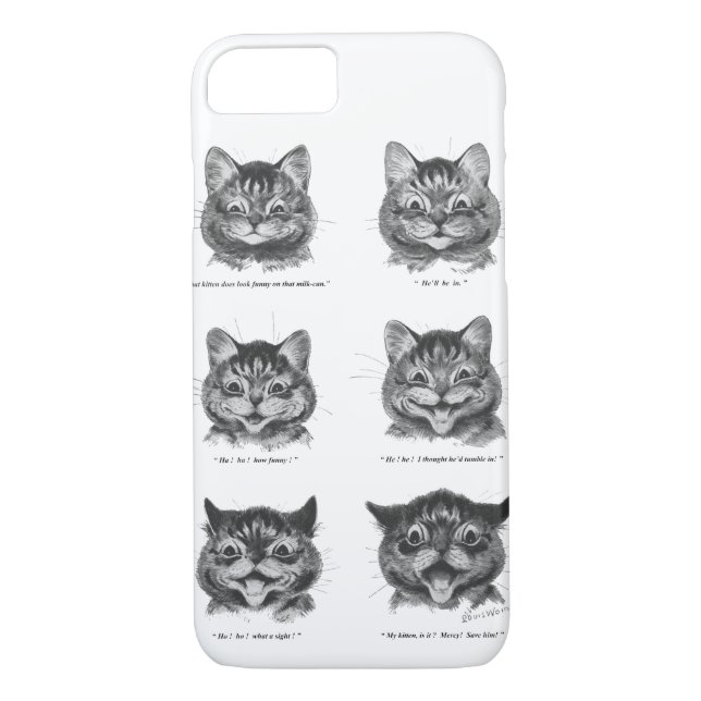 Funny Face of Cat, Louis Wain Case-Mate iPhone Case (Back)