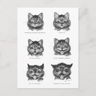 Funny Face of Cat, Louis Wain Postcard
