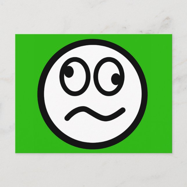Funny Face on Green Background Postcard (Front)