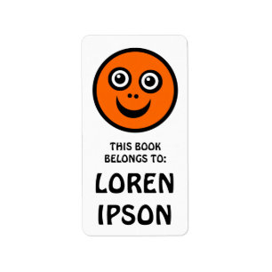 Funny Face - Orange - Book Plate Label