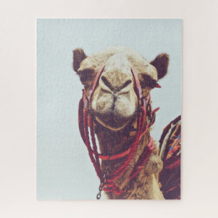 Funny Face Photo of a Sassy Cute Llama Jigsaw Puzzle
