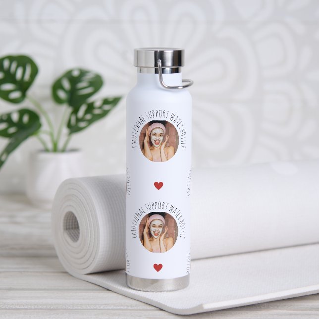 Funny Face Photo Valentine's Day Emotional Support Water Bottle (Yoga)