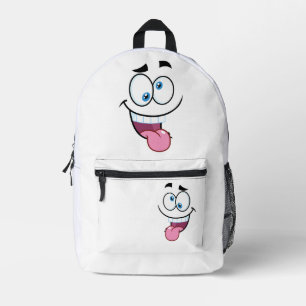 funny face printed backpack